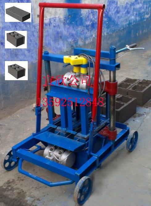 郑州欣宜小型建材机械制砖设备 新型移动式空心砖机 行走式自动脱模水泥砖机设备